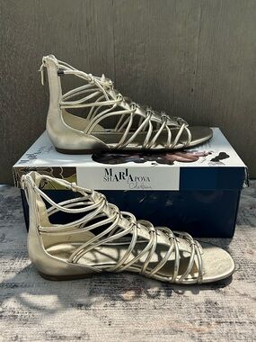 Maria Sharapova x Cole Haan Air Marcela Flat Sandals - White Gold